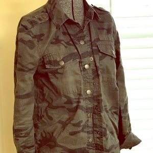 Camo military button down